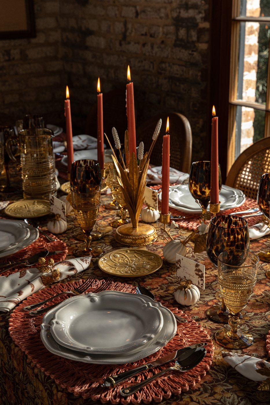 Dutch-master still life with bread, radicchio, and decanter for Juliska